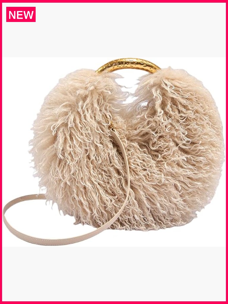 Shaggy Furry Crossbody Bag Fluffy Hobo Bag For Women Faux Fur Purse